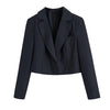 Nlzgmsj Za Women 2023 Sexy Cropped Blazer 2 Piece Set Empire Skirts Set Suit Women Single Button Blazer Empire Skirts 202301