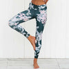 No Transparent ! Blue Slim Leggings Women Flower Print Sporting Legging Fitness Pants Sexy Push Up Elastic Leggins Drop Shipping