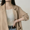 Nomikuma Cotton Linen Blazer Women 2023  Ropa Mujer Solid Color Single Button Long Sleeve Jackets Casual All-match