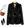 Nomikuma Korean Plaid Suit Women Blazers Double Breasted Slim Waist Elegant Jacket 2023 Sprign Notched Collar Coat