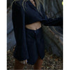 Northflow Matching Set Blazer And Skirts Women England style Navel Exposed Short Empire Blazer Feminino Femme Two Piece Set
