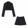 Northflow Matching Set Blazer And Skirts Women England style Navel Exposed Short Empire Blazer Feminino Femme Two Piece Set