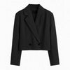 Notched Collar Long Sleeve Solid Color Women Blazer Buttons Placket Lapel Short Suit Winter/Autumn Women's Jacket Outerwear