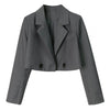Notched Collar Long Sleeve Solid Color Women Blazer Buttons Placket Lapel Short Suit Winter/Autumn Women's Jacket Outerwear