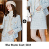 Novelty Blue Styles 2022 Autumn Formal Suits with Jackets Coat and Pants for Women Business Work Wear Blazers Oversize