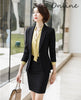 Novelty Blue OL Styles Formal Women Business Suits with Skirt and Jackets Coat Professional Office Ladies Blazers Sets