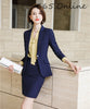 Novelty Blue OL Styles Formal Women Business Suits with Skirt and Jackets Coat Professional Office Ladies Blazers Sets