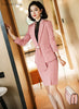 Novelty Pink Formal Uniform Designs Business Suits with Skirt and Jackets Coat for Women OL Styles Ladies Office Blazers Set