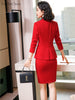 Novelty Pink Formal Uniform Designs Business Suits with Skirt and Jackets Coat for Women OL Styles Ladies Office Blazers Set