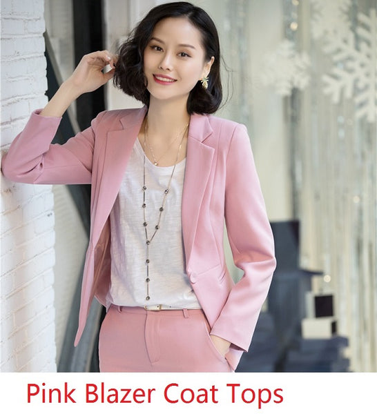 Novelty Pink Spring Summer Women Blazers and Jackets Slim Long Sleeve Ladies Work Wear Business Clothes Female Tops Outwear