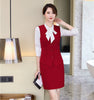 Novelty Red Formal 2 Piece Set With Skirt and Tops 2022 Spring Summer Uniform Styles Business Suits Vest & Waistcoat Blazers
