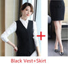 Novelty Red Formal 2 Piece Set With Skirt and Tops 2022 Spring Summer Uniform Styles Business Suits Vest & Waistcoat Blazers