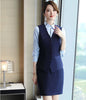 Novelty Red Formal 2 Piece Set With Skirt and Tops 2022 Spring Summer Uniform Styles Business Suits Vest & Waistcoat Blazers