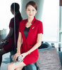 Novelty Red Summer Short Sleeve Professional Business Women Blazers & Jackets Female Tops Outwear Blaser Uniforms Plus Size 4XL