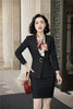 Novelty White 2022 Autumn Winter Formal Women Business Suits with Blazer and Skirt Ladies Professional Work Wear Blazers Sets