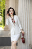 Novelty White 2023 Autumn Winter Formal Women Business Suits with Blazer and Skirt Ladies Professional Work Wear Blazers Sets