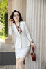 Novelty White 2022 Autumn Winter Formal Women Business Suits with Blazer and Skirt Ladies Professional Work Wear Blazers Sets