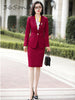 Novelty White Styles Autumn Winter Women Business Suits with Skirt and Tops Ladies Office Work Wear OL Blazers Set