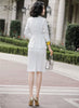Novelty White Styles Autumn Winter Women Business Suits with Skirt and Tops Ladies Office Work Wear OL Blazers Set