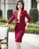 Novelty White Styles Autumn Winter Women Business Suits with Skirt and Tops Ladies Office Work Wear OL Blazers Set