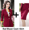 Novelty White Styles Autumn Winter Women Business Suits with Skirt and Tops Ladies Office Work Wear OL Blazers Set