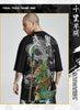Kimura three social original national tide T-shirt new printed short-sleeved personality loose shoulder five-sleeve top boy tide.
