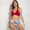 2023 new European and American cross-border chest wrinkling split swimsuit Amazon multicolor bikini spot swimsuit