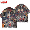 Kimura Sanshe original design national tide beast printing loose fashion shirt short sleeve summer personality hand-painted top