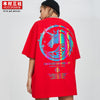 Wood Village Three Society original design reflective unicorn printing creative fun loose short-sleeved youth jacket trend