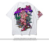 Kimura Sanshe's new tidal brand short-sleeved rabbit printing five-minute sleeve loose shoulder T sleeve students wear tide