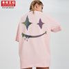 Kimura San she Guochao original new product trend reflective smile print loose large round neck T-shirt short sleeve top