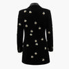 Luxurious Designing Plus Size XXXL Handmade Bees Beading Blazers Notched High Street Women Velvet Long Qaulity Blazer