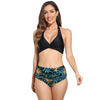 2023 new European and American cross-border chest wrinkling split swimsuit Amazon multicolor bikini spot swimsuit