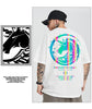Wood Village Three Society original design reflective unicorn printing creative fun loose short-sleeved youth jacket trend
