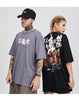 Kimura three social national tide original new hand-painted bell printing loose breathable round collar large-sleeve men and women with the same model.