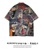 Kimura Sanshe original design national tide beast printing loose fashion shirt short sleeve summer personality hand-painted top