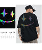 Kimura San she Guochao original new product trend reflective smile print loose large round neck T-shirt short sleeve top