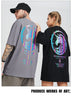 Wood Village Three Society original design reflective unicorn printing creative fun loose short-sleeved youth jacket trend
