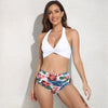 2023 new European and American cross-border chest wrinkling split swimsuit Amazon multicolor bikini spot swimsuit
