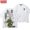 Kimura three social original national tide T-shirt new printed short-sleeved personality loose shoulder five-sleeve top boy tide.