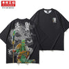 Kimura three social original national tide T-shirt new printed short-sleeved personality loose shoulder five-sleeve top boy tide.