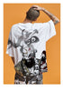Kimura Sanshe original Chinese style personalized printing hand-painted sand monk pattern loose round neck top youth T shirt tide