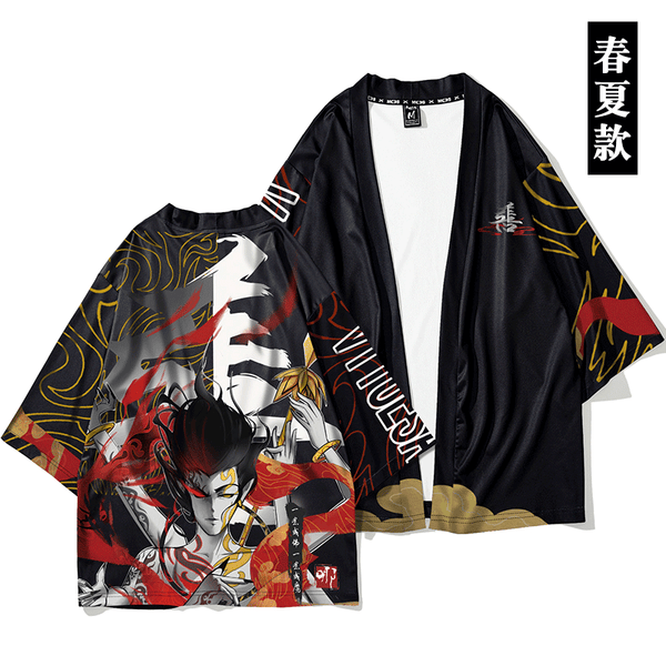 Kimura three society original national tide hand-painted which series of cardigans seven-sleeve summer sunburn loose jacket.
