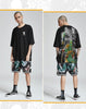 Kimura three social original national tide T-shirt new printed short-sleeved personality loose shoulder five-sleeve top boy tide.