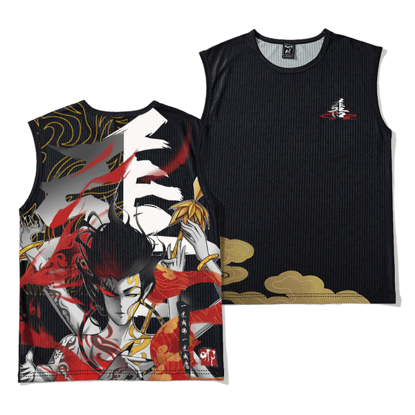 Kimura Sanshi original design 2022 new hand-painted which printed vest male loose shoulder sleeveless top tide.