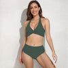 2023 new European and American cross-border chest wrinkling split swimsuit Amazon multicolor bikini spot swimsuit