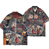 Kimura Sanshe original design national tide beast printing loose fashion shirt short sleeve summer personality hand-painted top