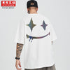 Kimura San she Guochao original new product trend reflective smile print loose large round neck T-shirt short sleeve top