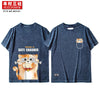 Kimura San Society original hand-painted giant sweet CP cute print lovers T shirt students summer cotton short sleeves