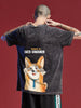 Kimura San Society original hand-painted giant sweet CP cute print lovers T shirt students summer cotton short sleeves